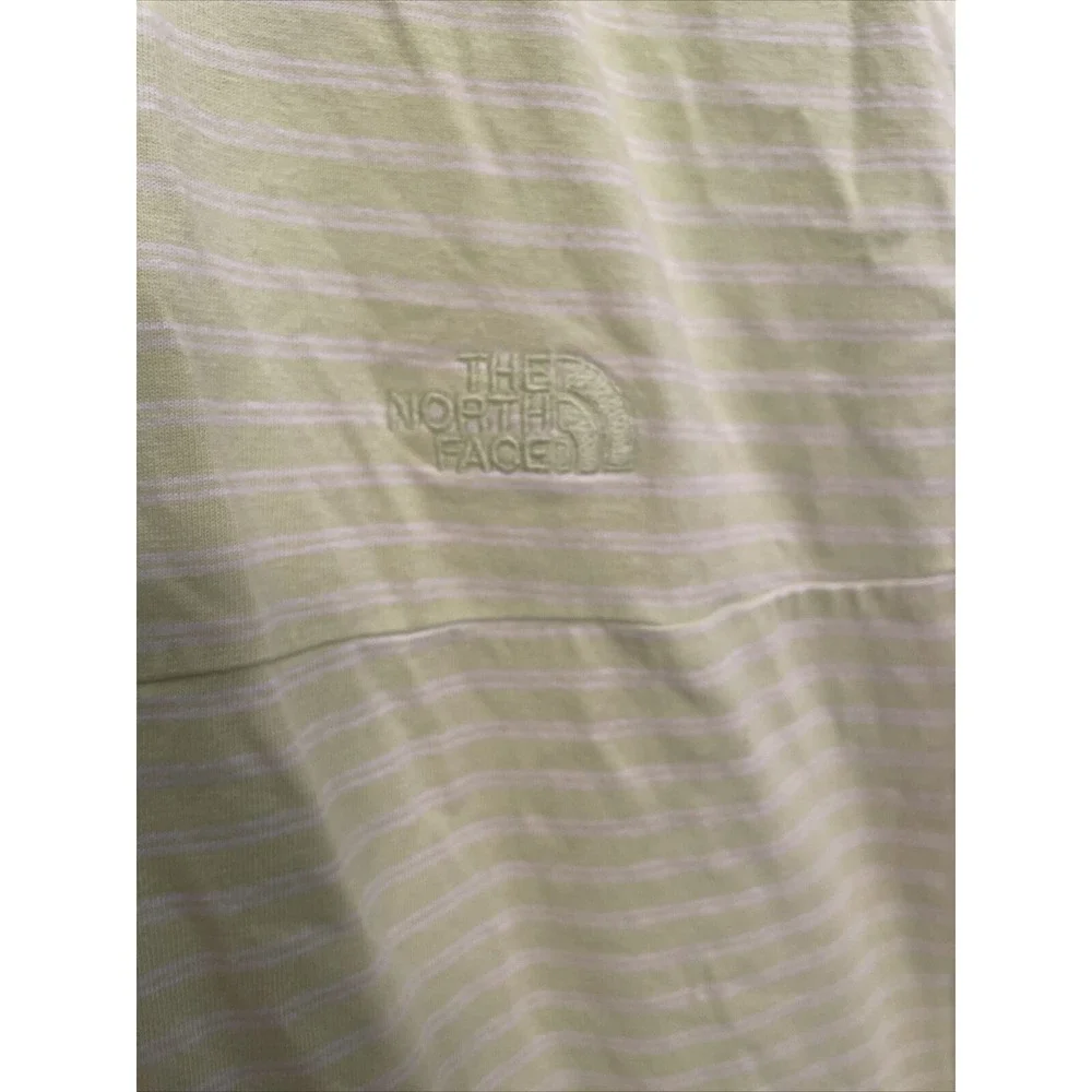 The North Face Polo Shirt Men's Large Striped Breathable Athletic Comfort Yellow